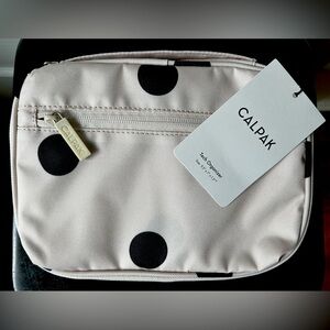 NWT CALPAK Tech Organizer Cream Polka Dot